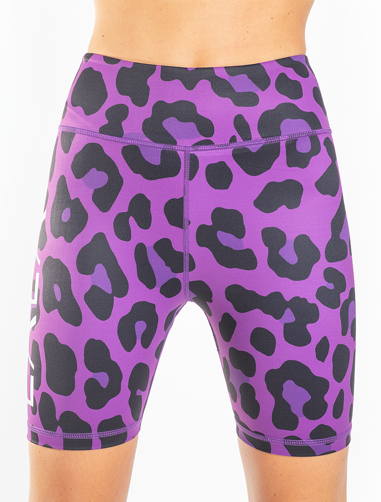 Leopard Violet Biker Short